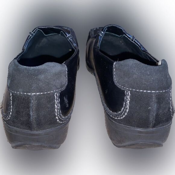 Paul Green Munchen Black Leather Square Toe Loafer Suede Accents Size 6 main image 4